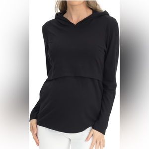 Angel Maternity Nursing Hoodie Black M